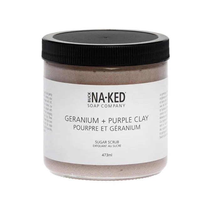 Buck Naked Geranium & Purple Clay Scrub